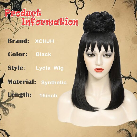 Black Wig for Bride Halloween main image 5